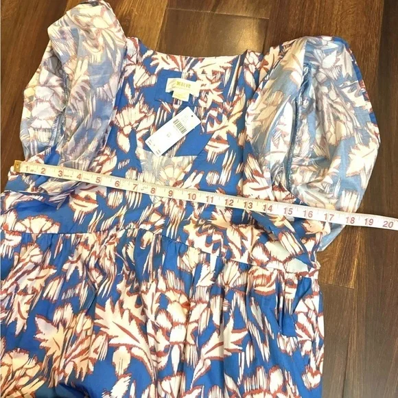 🍁SALE🍁MAEVE Anthropologie Printed Flutter-Sleeve Babydoll Floral Midi Dress XS - Picture 6 of 7